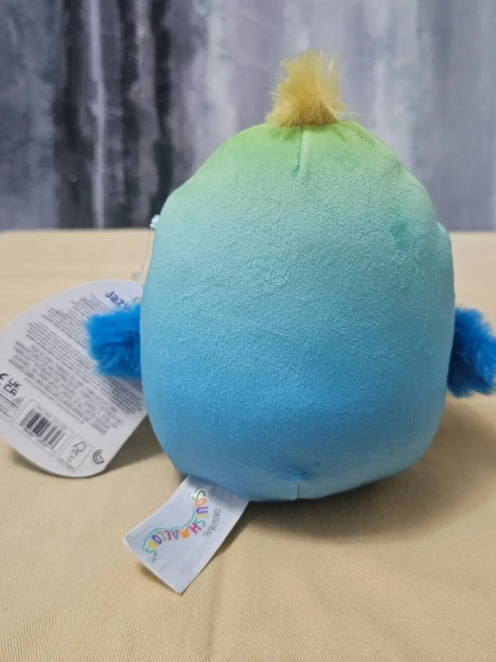 NWT Squishmallows Baptise The Macaw Blue/Yellow 5 inches Plush - Picture 2 of 2